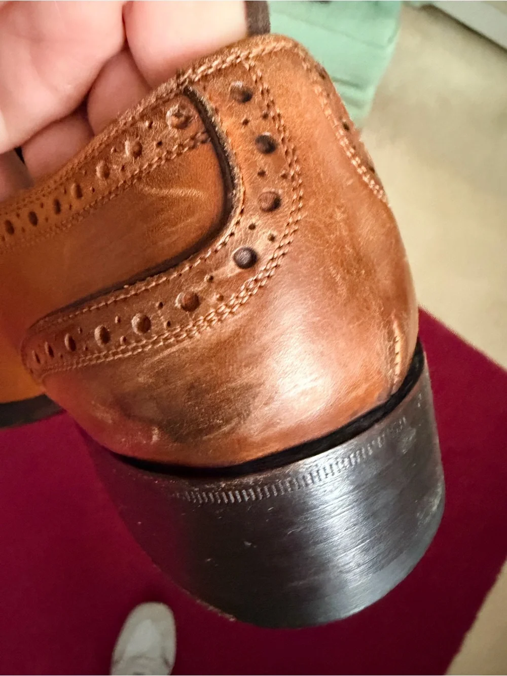TOM FORD Men's Tan Leather lace up Brogue Oxfords